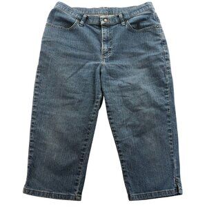 Riders By Lee Womens Capri Jeans 14P Blue Denim Croppped Casual Classic Mid Rise